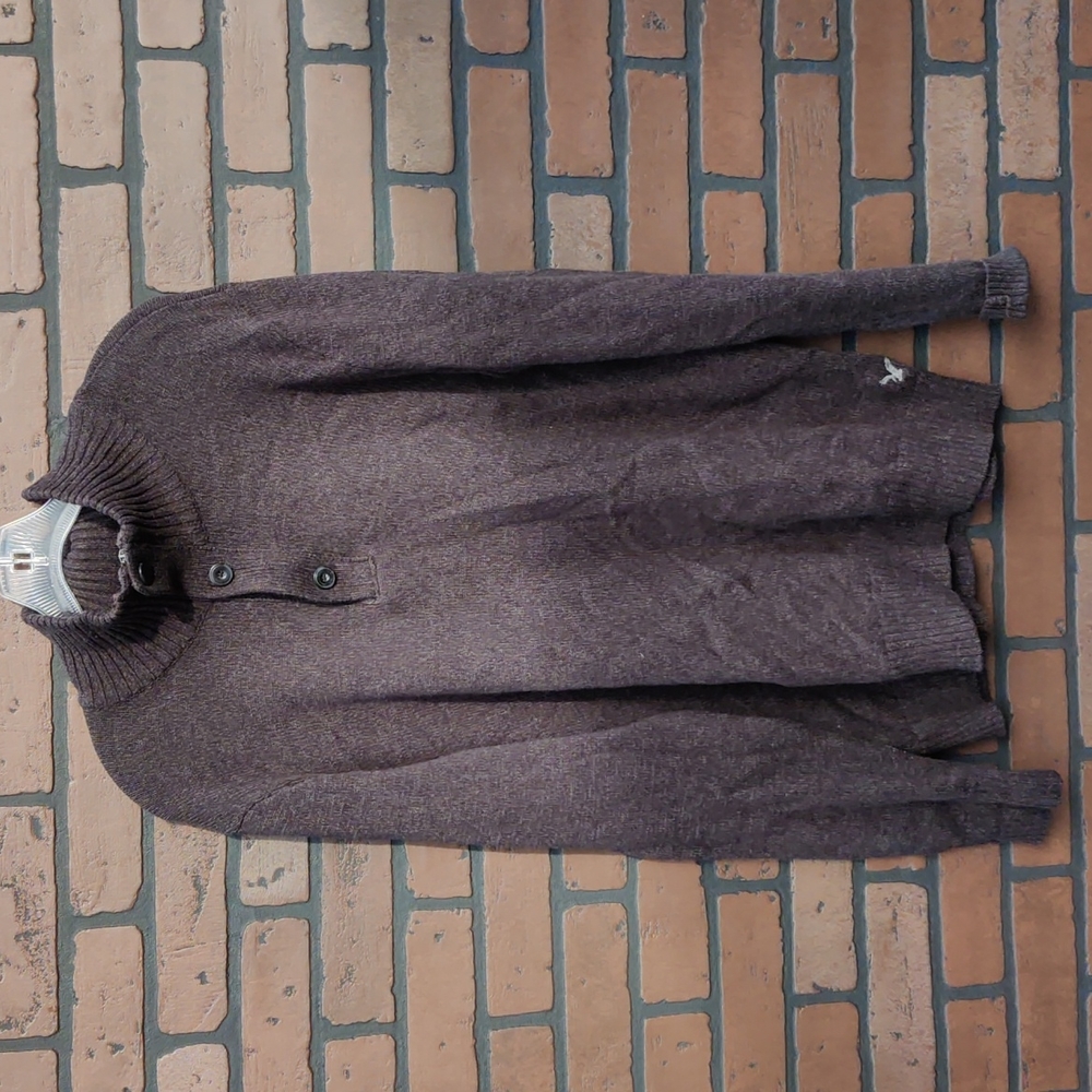 Dark Grey American Eagle Athletic Fit Quarter Zip/Mock Turtleneck
